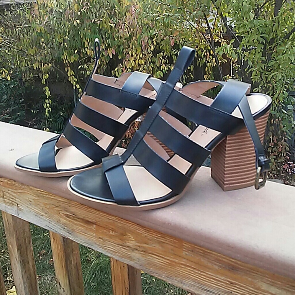 Strappy Chunky Stacked Heels